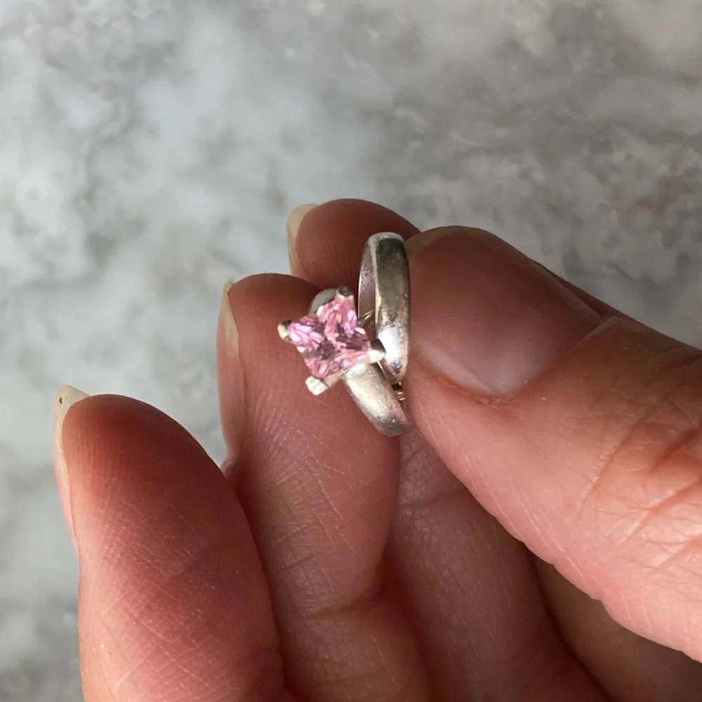 Sterling Wedding Ring Set Charm